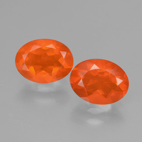 Opale di fuoco naturale arancione da 1,57 ct, taglio ovale, trasparente