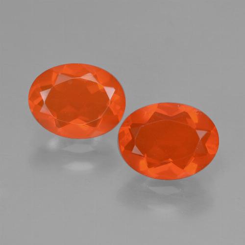 Opale di fuoco naturale arancione da 1,35 ct, taglio ovale, trasparente