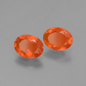 Gemme di Opale di fuoco Arancio scuro rossastro naturale da 1.31 ct, Taglio ovale, Trasparente
