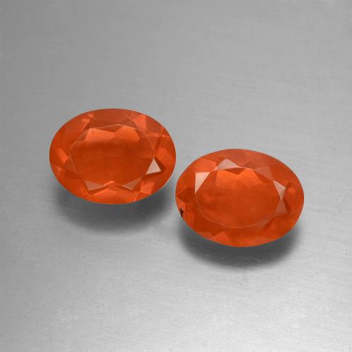 Gemme di Opale di fuoco Arancio scuro rossastro naturale da 1.45 ct, Taglio ovale, Trasparente
