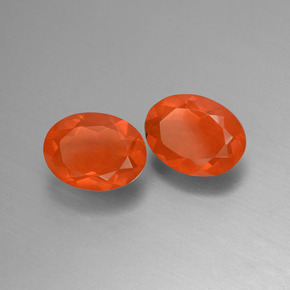 Gemme di Opale di fuoco Arancio scuro rossastro naturale da 1.45 ct, Taglio ovale, Trasparente