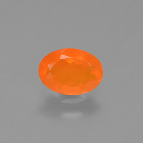 Opale di fuoco naturale arancione da 0,48 ct, taglio ovale, trasparente