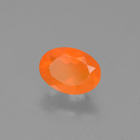 Opale di fuoco naturale arancione da 0,48 ct, taglio ovale, trasparente