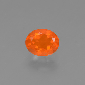 Opale di fuoco Arancione naturale da 0.43 ct, Taglio ovale, Trasparente