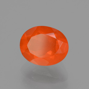 Opale di fuoco naturale arancione da 1,12 ct, taglio ovale, trasparente