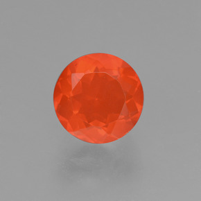 Opale di fuoco naturale arancione da 0,96 ct, taglio rotondo, trasparente