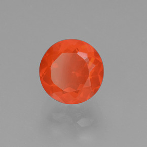 Opale di fuoco naturale arancione da 0,96 ct, taglio rotondo, trasparente