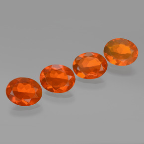 Gemme di Opale di fuoco Arancione naturale da 3.52 ct, Taglio ovale, Trasparente