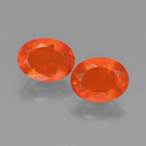 Opale di fuoco naturale arancione da 1,38 ct, taglio ovale, trasparente