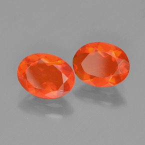 Opale di fuoco naturale arancione da 1,38 ct, taglio ovale, trasparente