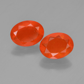 Opale di fuoco naturale arancione da 1,34 ct, taglio ovale, trasparente