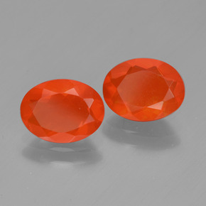 Opale di fuoco naturale arancione da 1,34 ct, taglio ovale, trasparente