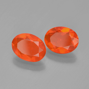 Opale di fuoco naturale arancione da 1,19 ct, taglio ovale, trasparente