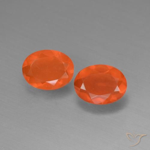 Opale di fuoco naturale arancione da 1,23 ct, taglio ovale, trasparente