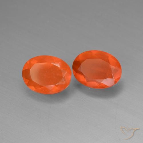 Opale di fuoco naturale arancione da 1,23 ct, taglio ovale, trasparente