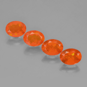 Opale di fuoco naturale arancione da 3,20 ct, taglio ovale, trasparente