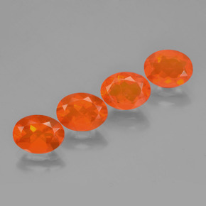 Opale di fuoco naturale arancione da 3,20 ct, taglio ovale, trasparente
