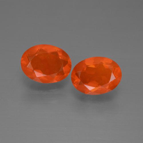 Opale di fuoco naturale arancione da 1,51 ct, taglio ovale, trasparente