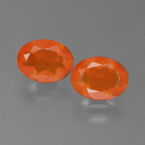 Opale di fuoco naturale arancione da 1,41 ct, taglio ovale, trasparente