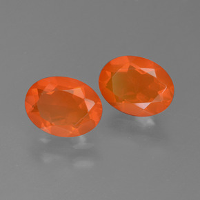 Opale di fuoco naturale arancione da 1,41 ct, taglio ovale, trasparente