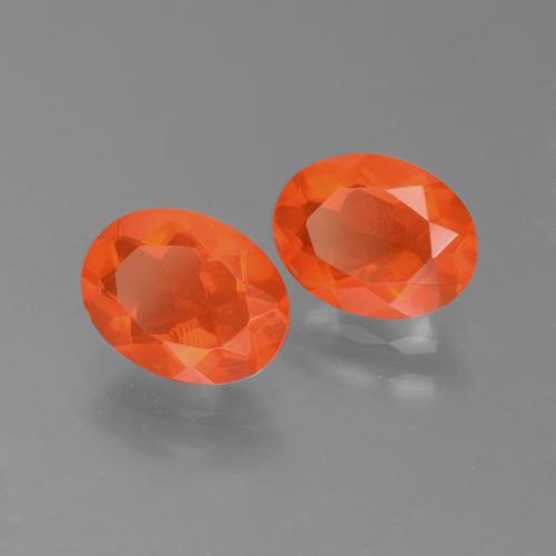 Gemme di Opale di fuoco Arancia Fuoco naturale da 1.37 ct, Taglio ovale, Trasparente