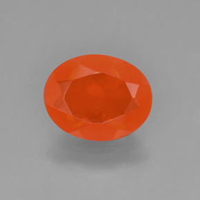 Opale di fuoco naturale arancione da 0,98 ct, taglio ovale, trasparente