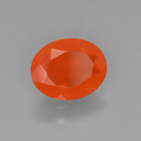 Opale di fuoco naturale arancione da 0,98 ct, taglio ovale, trasparente