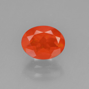 Opale di fuoco Arancione naturale da 0.71 ct, Taglio ovale, Trasparente