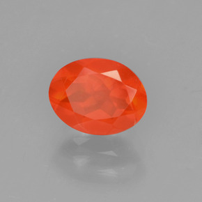 Opale di fuoco Arancione naturale da 0.71 ct, Taglio ovale, Trasparente