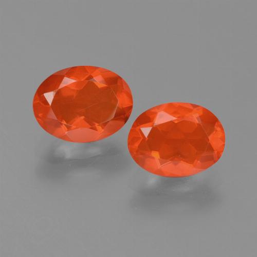 Gemme di Opale di fuoco Arancio Intenso naturale da 1.54 ct, Taglio ovale, Trasparente