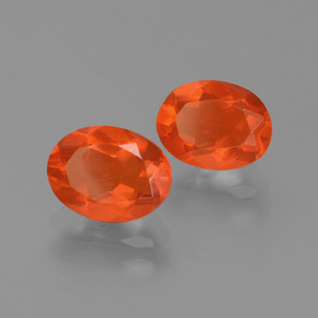 Gemme di Opale di fuoco Arancio Intenso naturale da 1.54 ct, Taglio ovale, Trasparente