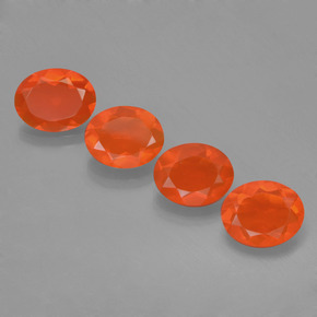 Opale di fuoco naturale arancione da 3,33 ct, taglio ovale, trasparente