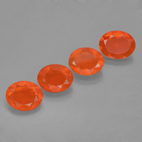 Opale di fuoco naturale arancione da 3,33 ct, taglio ovale, trasparente