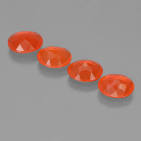 Opale di fuoco naturale arancione da 3,33 ct, taglio ovale, trasparente