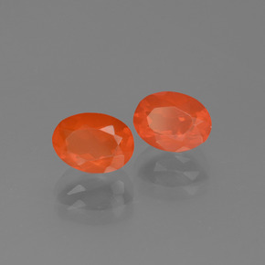 Gemme di Opale di fuoco Arancio scuro rossastro naturale da 1.17 ct, Taglio ovale, Trasparente