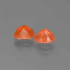 Gemme di Opale di fuoco Arancio scuro rossastro naturale da 1.17 ct, Taglio ovale, Trasparente