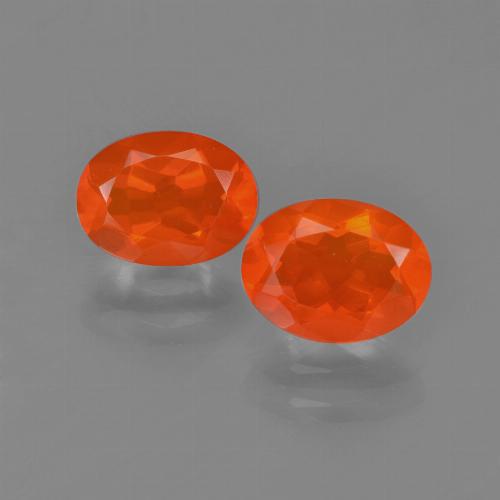 Gemme di Opale di fuoco Arancio Intenso naturale da 1.64 ct, Taglio ovale, Trasparente