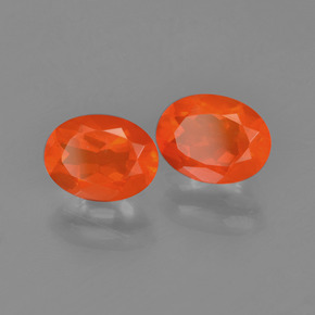 Gemme di Opale di fuoco Arancio Intenso naturale da 1.64 ct, Taglio ovale, Trasparente