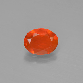 Opale di fuoco Arancione naturale da 0.45 ct, Taglio ovale, Trasparente