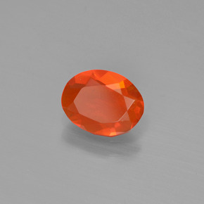 Opale di fuoco Arancione naturale da 0.45 ct, Taglio ovale, Trasparente