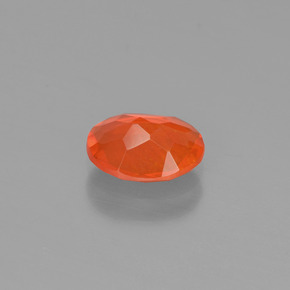 Opale di fuoco Arancione naturale da 0.45 ct, Taglio ovale, Trasparente