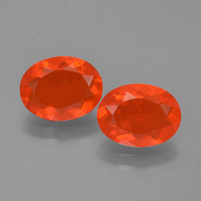 Opale di fuoco naturale rosso da 1,80 ct, taglio ovale, trasparente