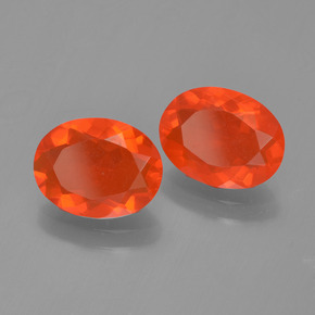 Opale di fuoco naturale rosso da 1,80 ct, taglio ovale, trasparente