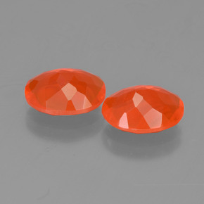 Opale di fuoco naturale rosso da 1,80 ct, taglio ovale, trasparente