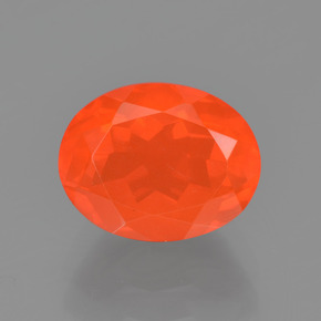 Opale di fuoco naturale arancione da 1,42 ct, taglio ovale, trasparente
