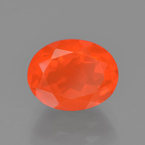 Opale di fuoco naturale arancione da 1,42 ct, taglio ovale, trasparente