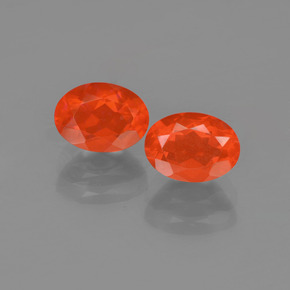 Gemme di Opale di fuoco Arancione naturale da 1.34 ct, Taglio ovale, Trasparente