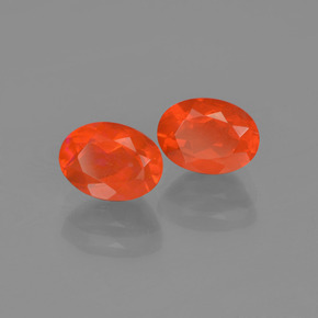 Gemme di Opale di fuoco Arancione naturale da 1.34 ct, Taglio ovale, Trasparente
