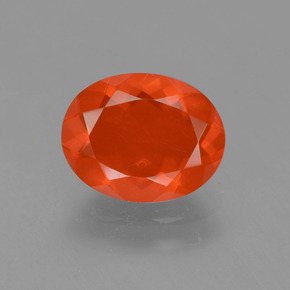 Opale di fuoco naturale arancione da 1,43 ct, taglio ovale, trasparente
