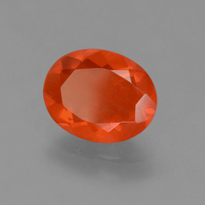 Opale di fuoco naturale arancione da 1,43 ct, taglio ovale, trasparente